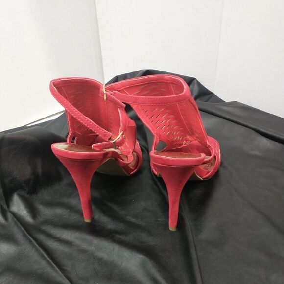 Material Girl Womens SZ 11 M Red Heels Regina Evening Slingback Sandals - Picture 4 of 11